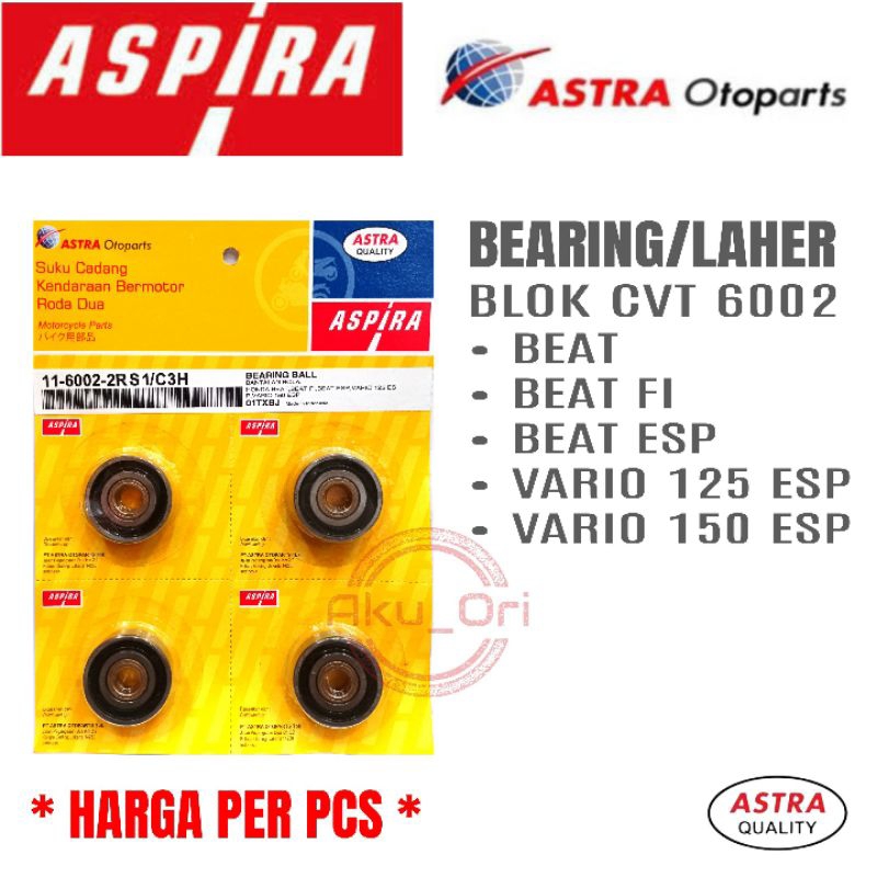 LAHER 6002 + BOSH ASPIRA Laher blok bak cvt beat fi Vario 125 150 esp