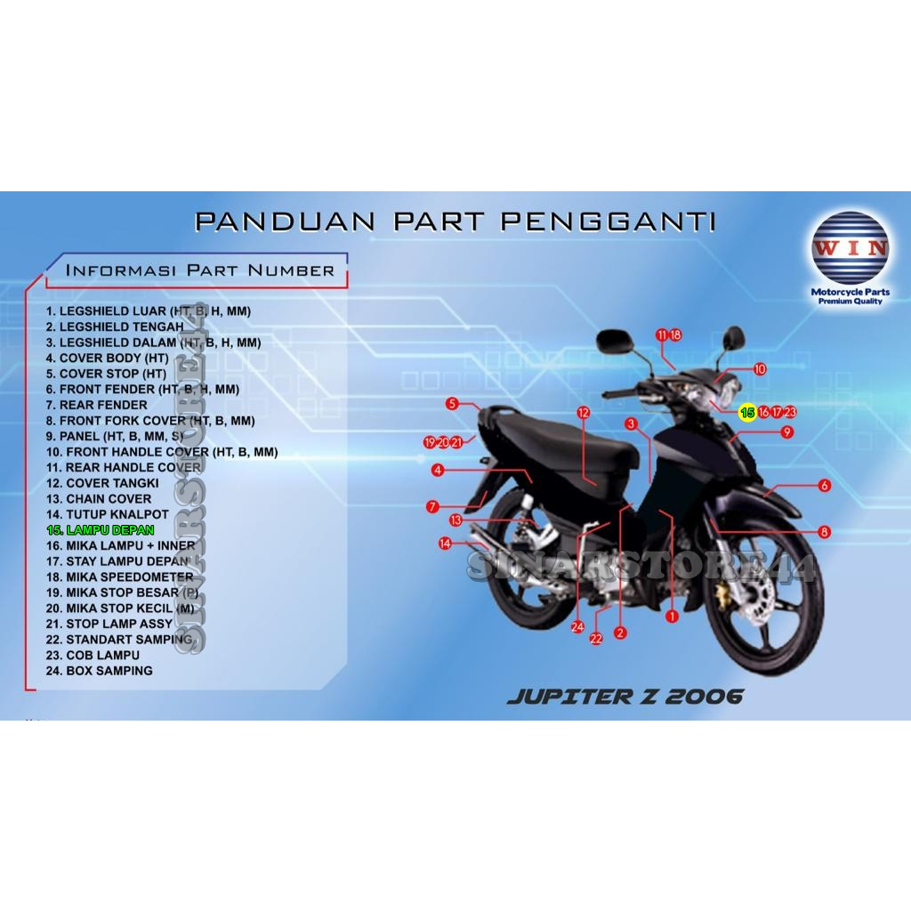 Lampu Depan Jupiter Z 2006 2007 2008 | reflektor headlamp WIN