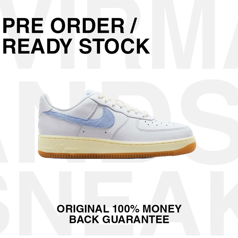Nike Air Force 1 Low Off White Light Blue [ Women ] Original 100% Sneakers Resmi