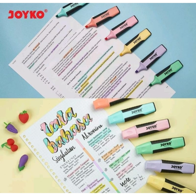 

Highlighter Penanda Warna Pastel Joyko HL-70 Pastel Color ( 1 Set / 6 Pcs )