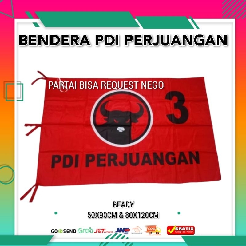 Bendera PDI PERJUANGAN 60 X 90 | Bendera 80 x 120 PDI