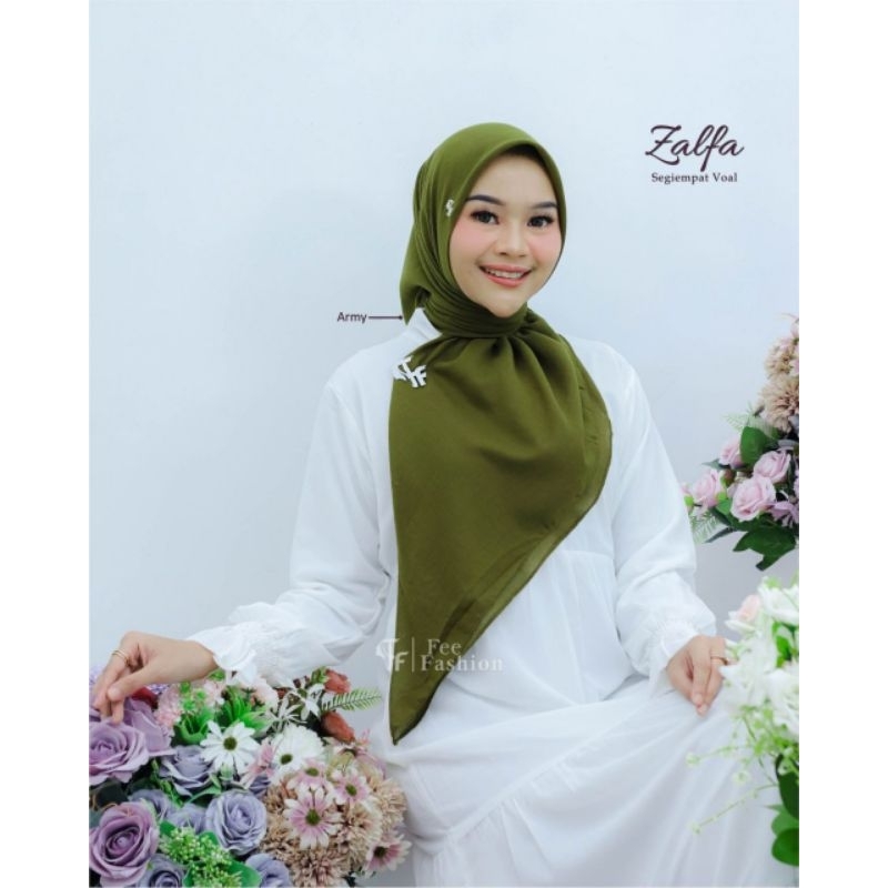 HIJAB SEGIEMPAT POLOS ZALFA SQUARE FEE FASHION