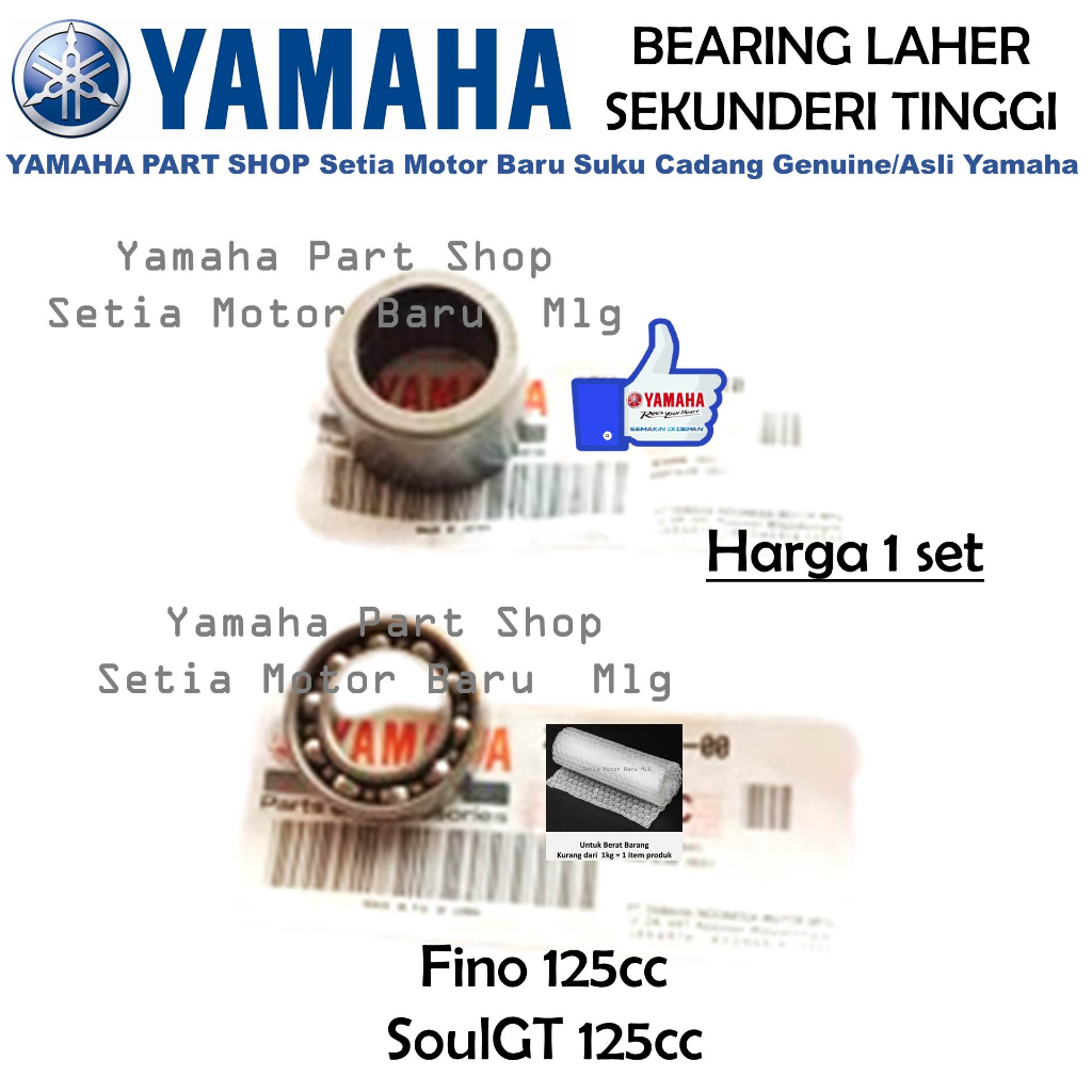 Laher Bearing Bering Roces Sekunderi Tinggi SoulGT Fino 125 Asli Yamaha Setia Motor Baru