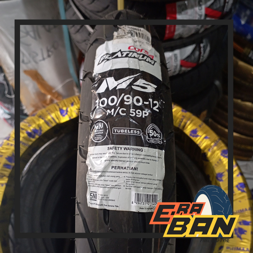 BAN LUAR CORSA M5 100 90 RING 12 TUBELESS