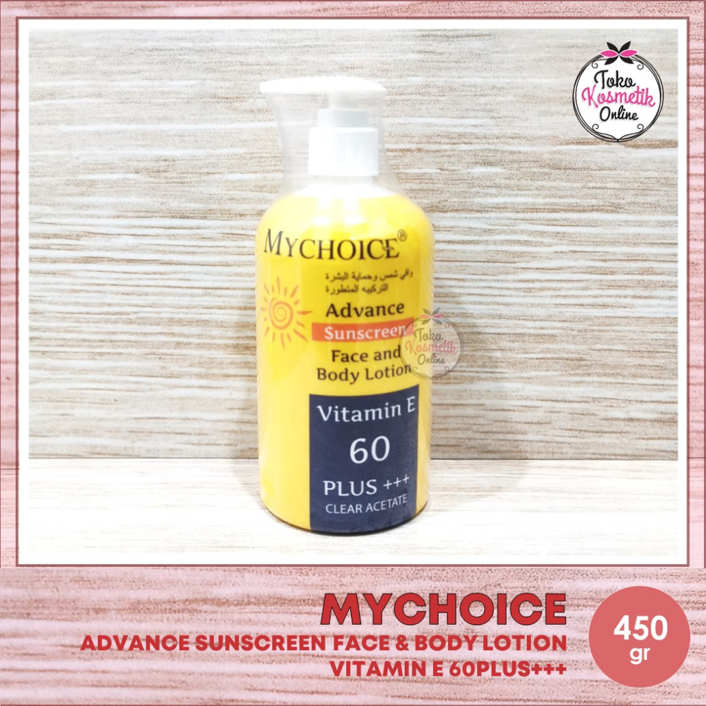 MYCHOICE ADVANCE SUNSCREEN FACE&BODY LOTION VITAMIN E 60PLUS+++ 450GR