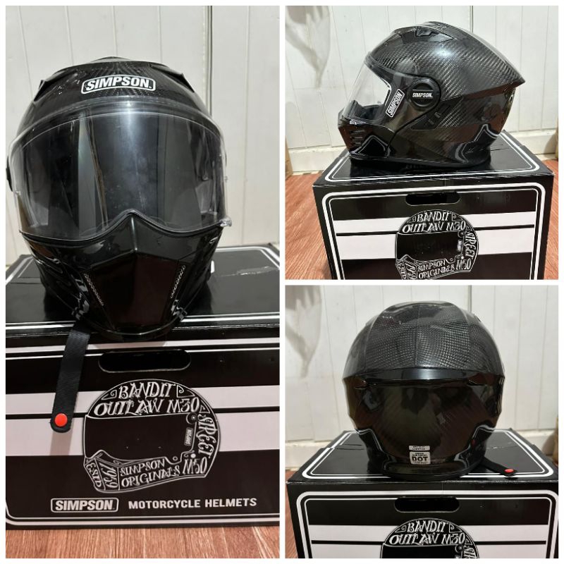 HELM MOTOR SIMPSON DARKSOME CARBON / PRELOVED / HELM MOTOR