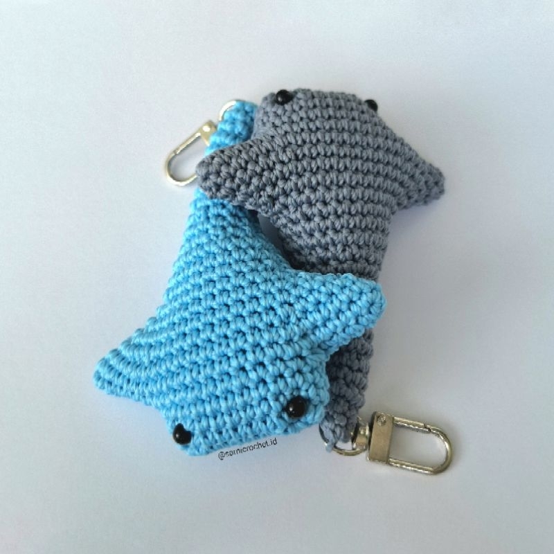 Gantungan Kunci Stingray Rajut / Amigurumi Stingray / Stingray Crochet