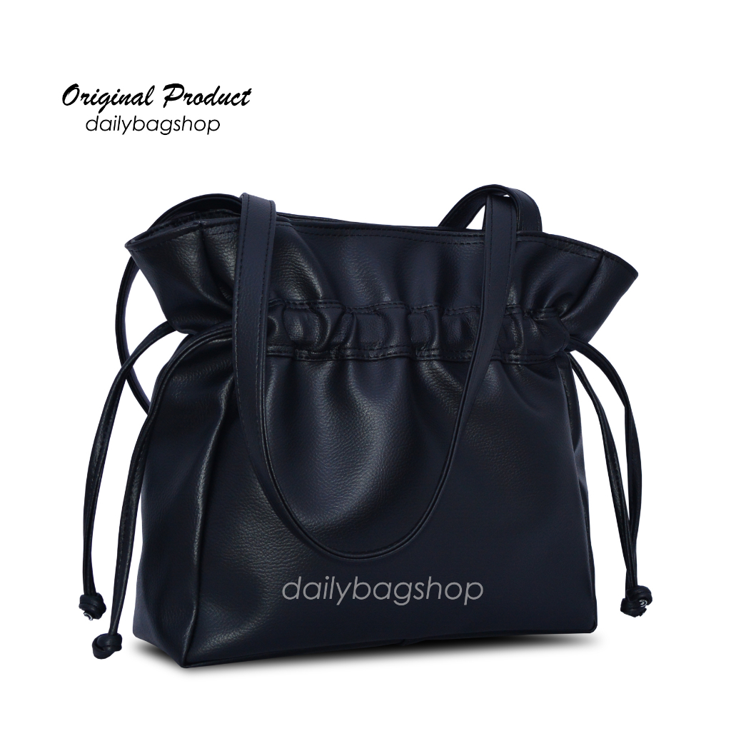 Tas Tote Wanita Remaja Kulit Premium Elegan Ootd Serut Kekinian Cleo Kerja Kuliah Trend Korea