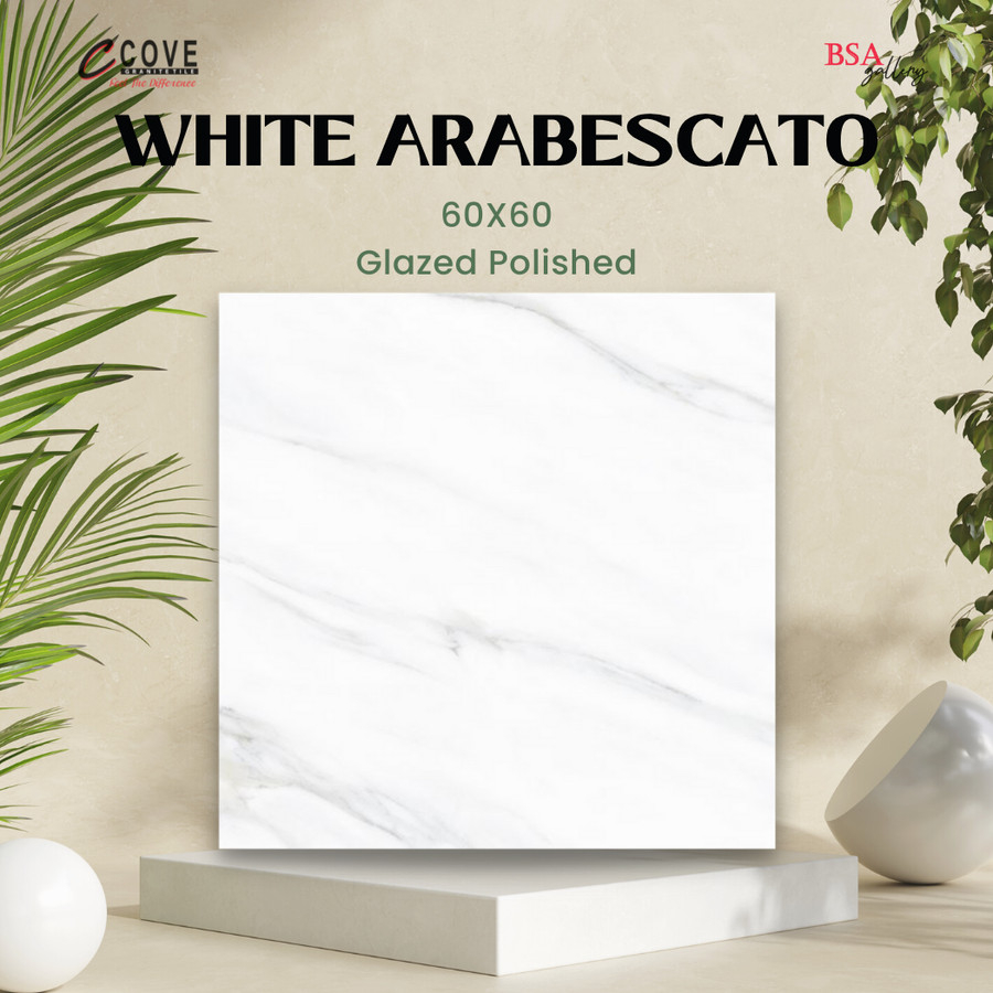 COVE GRANITE WHITE ARABESCATO 60X60 / KERAMIK GRANIT LANTAI DINDING