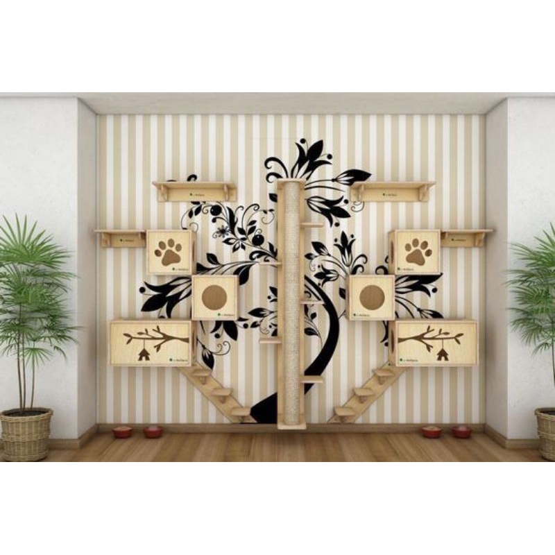 cat playground full kayu