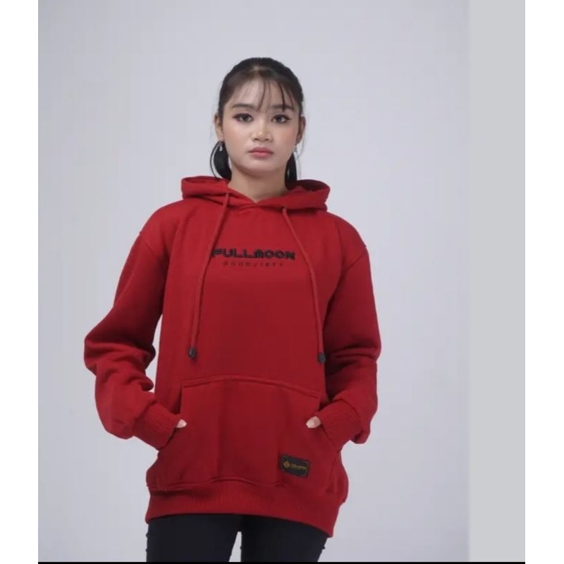 FULLMOON HOODIE JUMPER UNISEX PRIA WANITA PREMIUM BORDIL LEMBUT TEBAL.