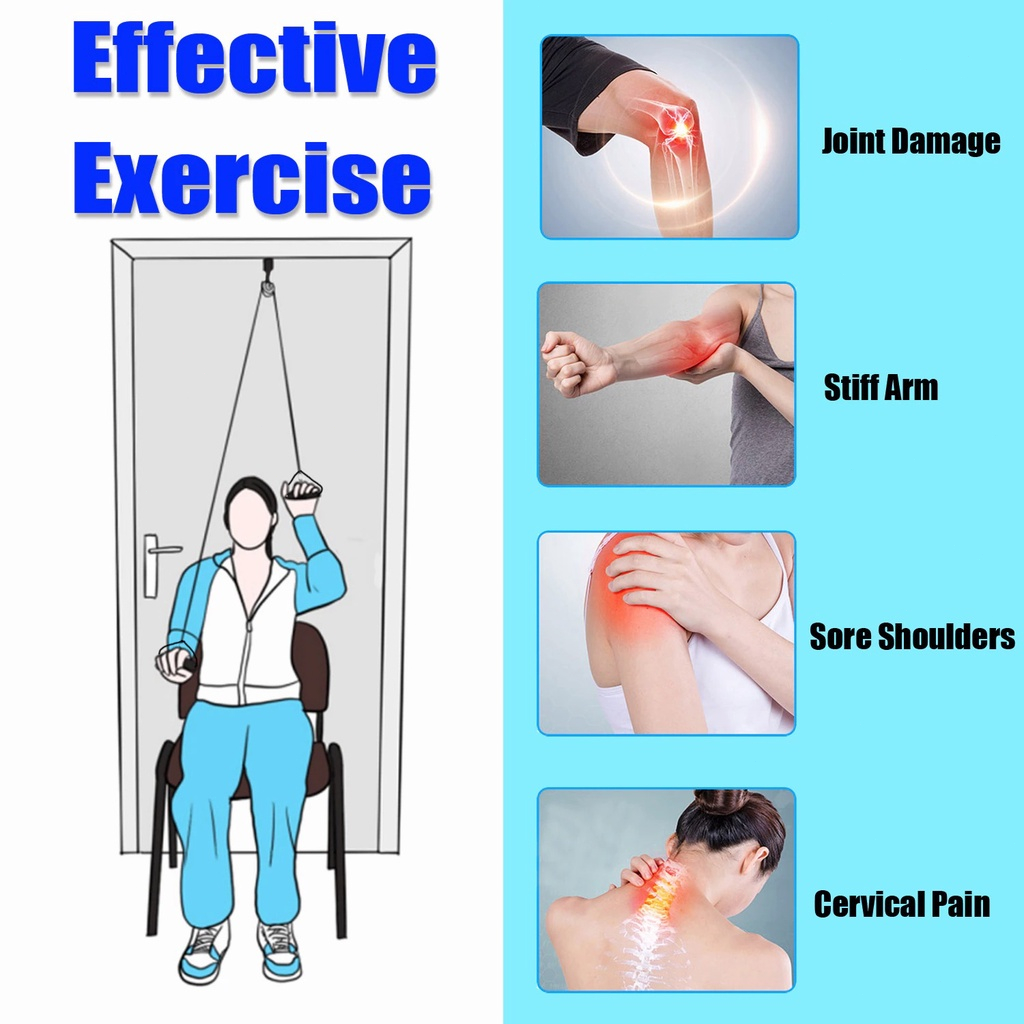 Terapi Penderita Stroke Fisioterapi Tangan Hemiplegia Peralatan Pelatihan Alat Terapi Bahu /Pulley Untuk Latihan Rehabilitasi Exercise Pulley Arm Rehabilitation Over Door Training Equipment Braces Supports Elastic Train - Terapi Stroke - shoulder pulley