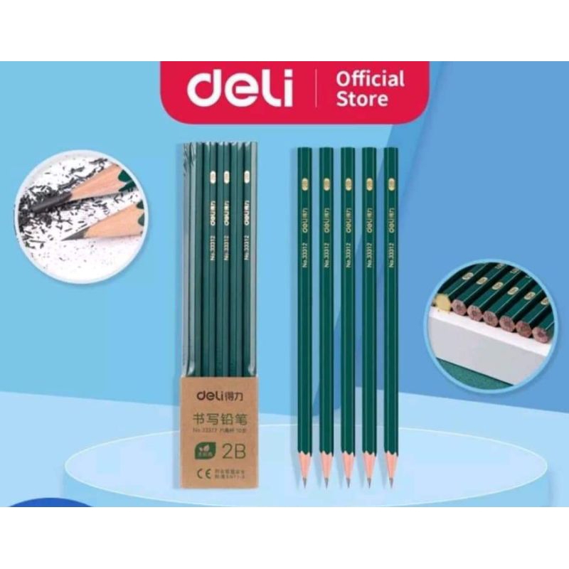 

DELI GRAPHITE PENSIL 2B SET ISI 10