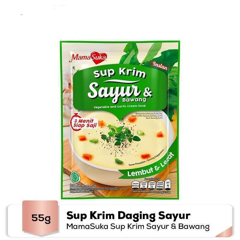 

VEGETABLES CREAM SOUP MAMASUKA 55GR SUP KRIM RASA SAYUR & BAWANG