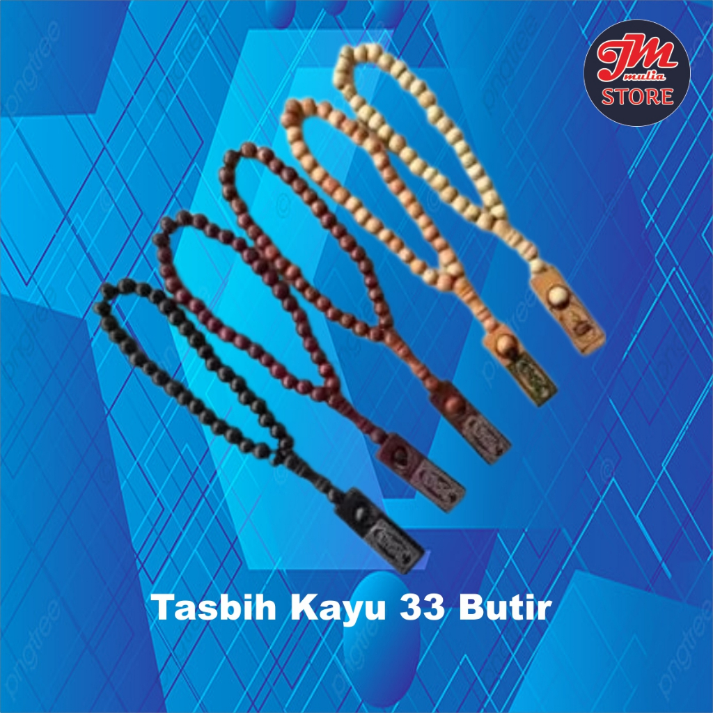 Tasbih Kayu 33 Butir/Tasbih Kayu 33/Tasbih Kayu 33 Butir Asli