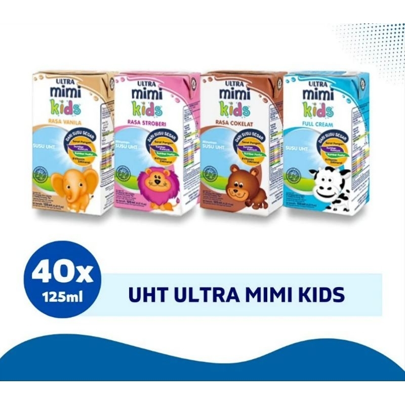 

SUSU UHT ULTRA MIMI / ULTRA MIMI KIDS 125 ML PER DUS ( ISI 40 PCS ) / KARTON