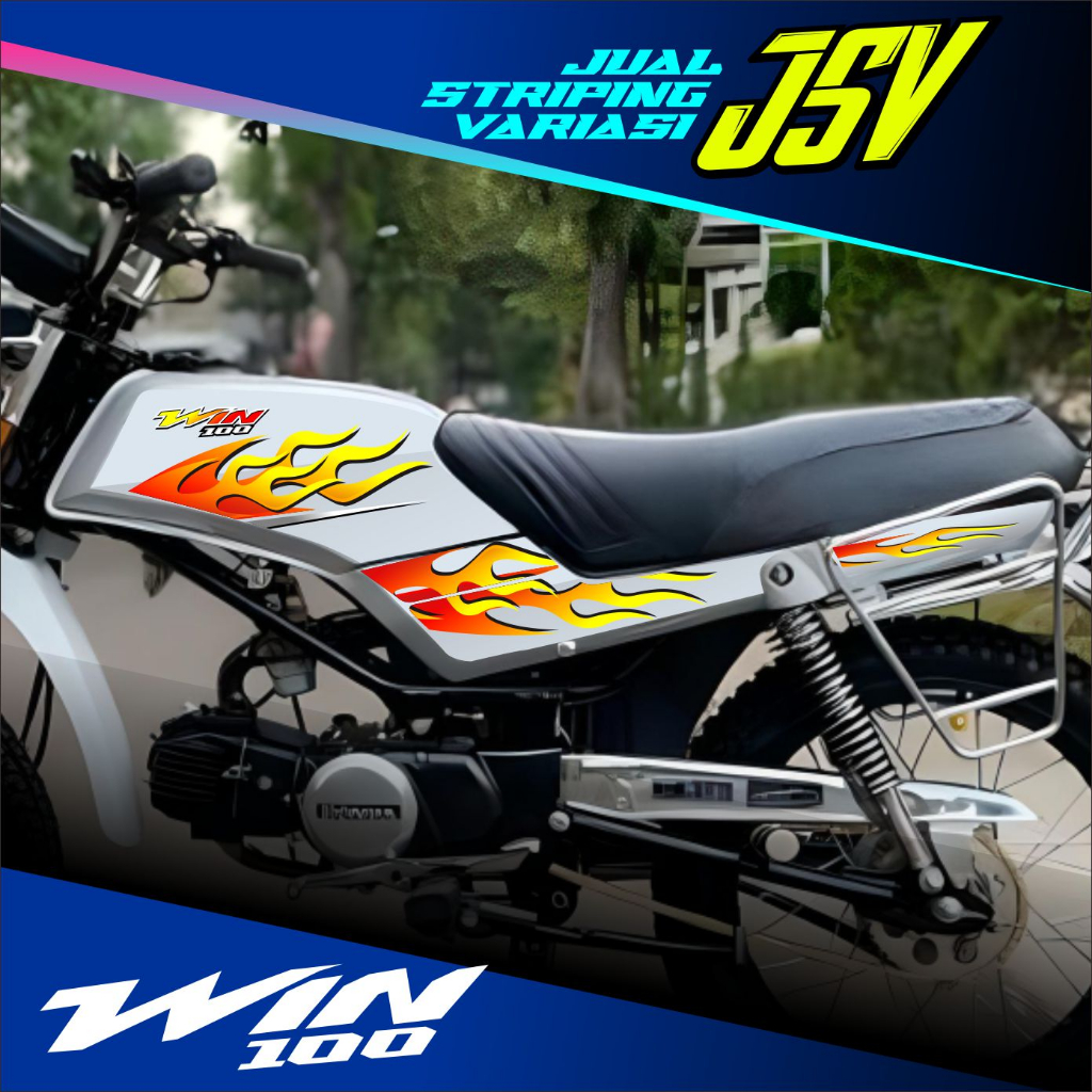Stiker Honda Win 100 Variasi FLAME API Striping Win Custom