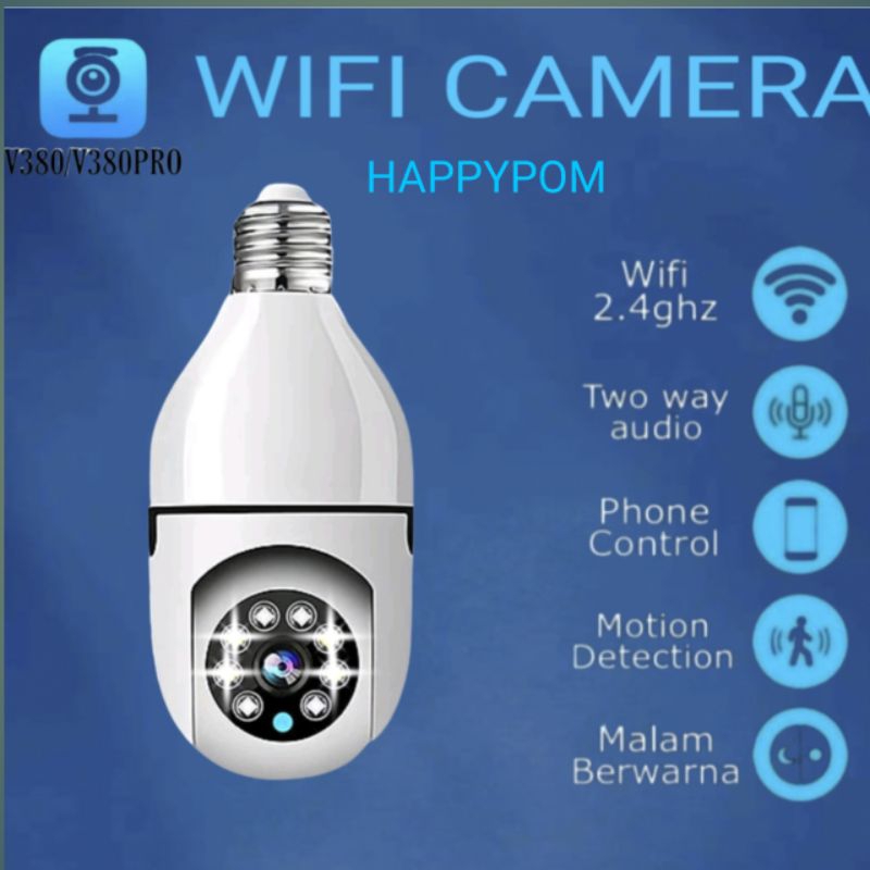 CCTV LAMPU V380 PRO 5MP KAMERA CCTV WIFI 360° PTZ