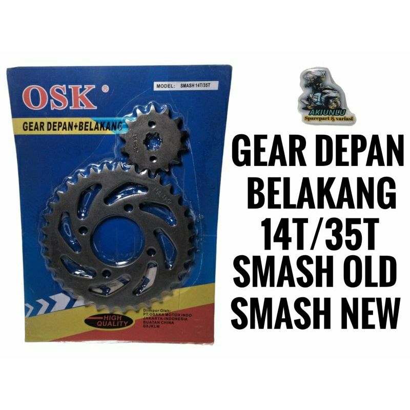 GEAR DEPAN BELAKANG MOTOR SUZUKI SMASH LAMA/SMASH NEW/RC100