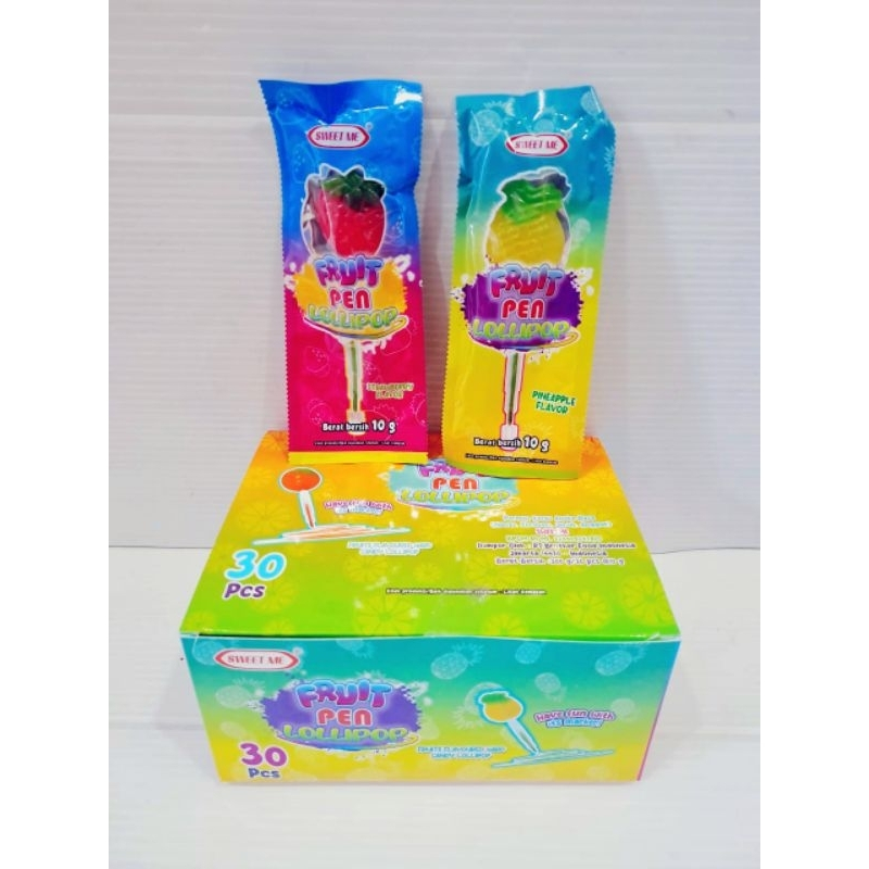 

Permen Cemilan Snack Lolipop Loli Luvmi Fruit Pen Buah Bolpen Mainan Anak Murah (isi 30 pcs)