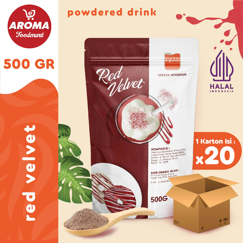 

1 Karton Kreasi Bubuk Red Velvet Powder 500gr Serbuk Red Velvet 500gr