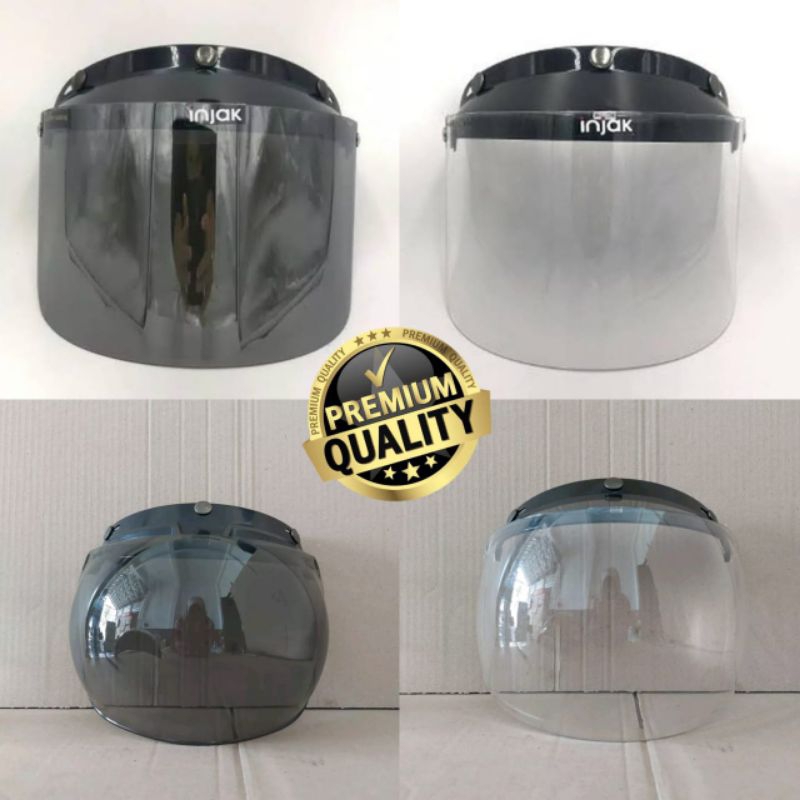 KACA HELM BOGO RETRO CEMBUNG DAN FLAT INJAK ORI