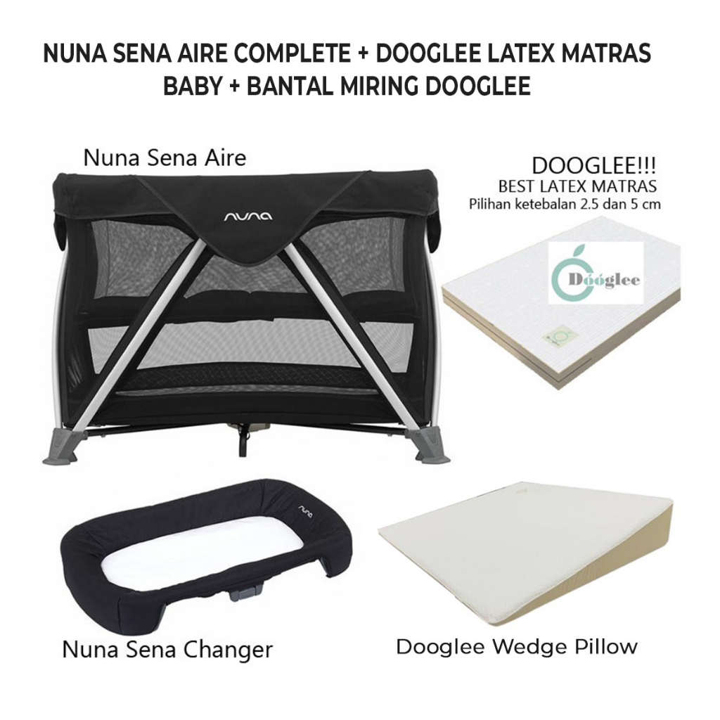 Preloved NUNA Sena Aire Baby Box + Matras Dooglee + Wedge Pillow