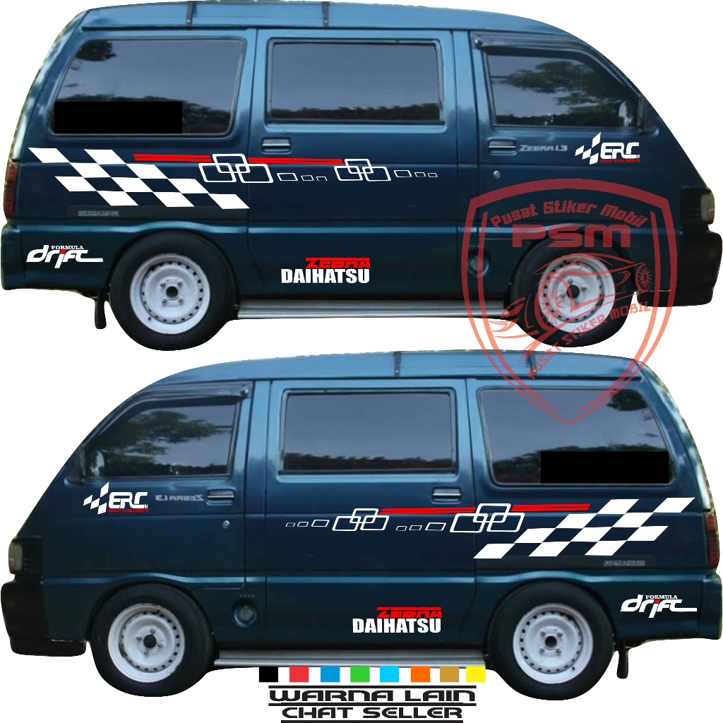 Stiker Mobil Zebra Espass 1.3 ZL ZT ZX 1.6 ZSX STD Cutting Sticker Body Samping ERC Mobil Terlaris