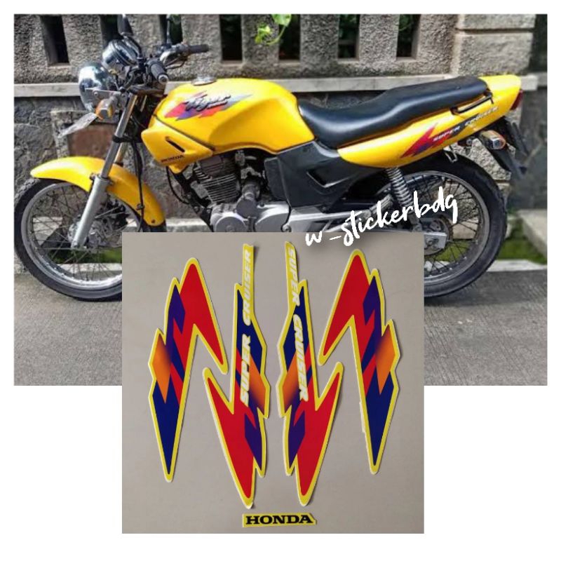 Striping Stiker Bodi Honda Tiger 1997 Kuning