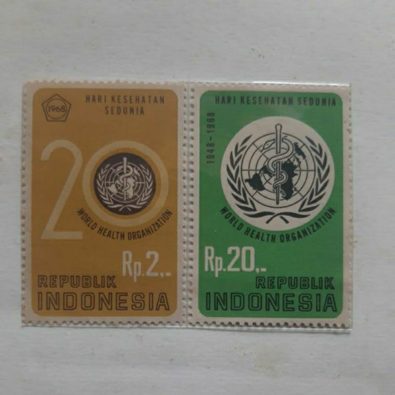 

Perangko Indonesia 1968 WHO Hari kesehatan sedunia set 2 prangko