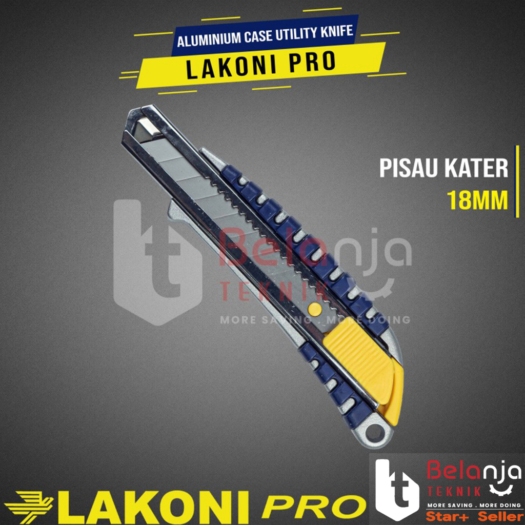 

LAKONI PRO Aluminium Case Utility Knife 18MM Pisau Cutter 18 MM Kater