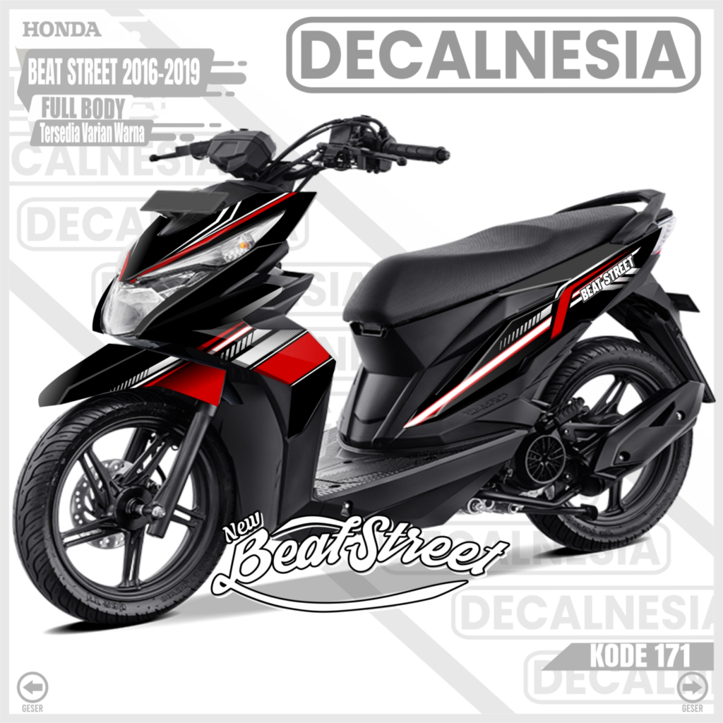 Stiker Decal Motor Beat Street Old 2016-2019 Full Body Variasi Modifikasi Kece Keren Decalnesia C171
