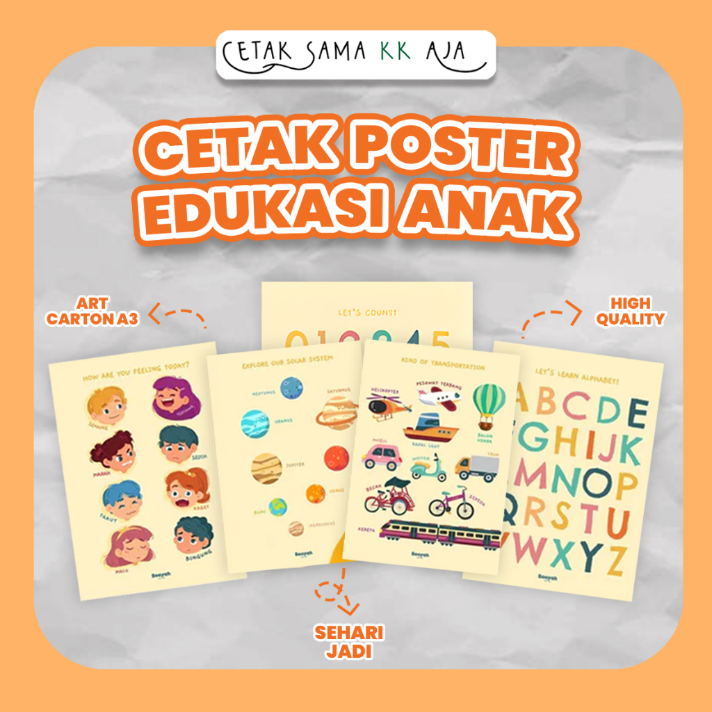 

[PROMO BUY 1 GET 1] POSTER EDUKASI ANAK POSTER PAUD JENIS WARNA MENGENAL ANGKA NAMA HARI NAMA BULAN PENJUMLAHAN KEHIDUPAN LAUT TATA SURYA BAGIAN TUBUH TRANSPORTASI PUBLIK