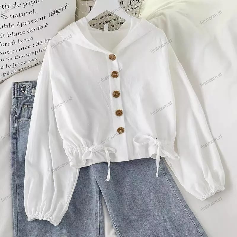 Bdg.Grosir Vinka Top Outer Hoodie Crinkle - Blouse Crinkle- Blouse Crinkle hoodie- Atasan Wanita