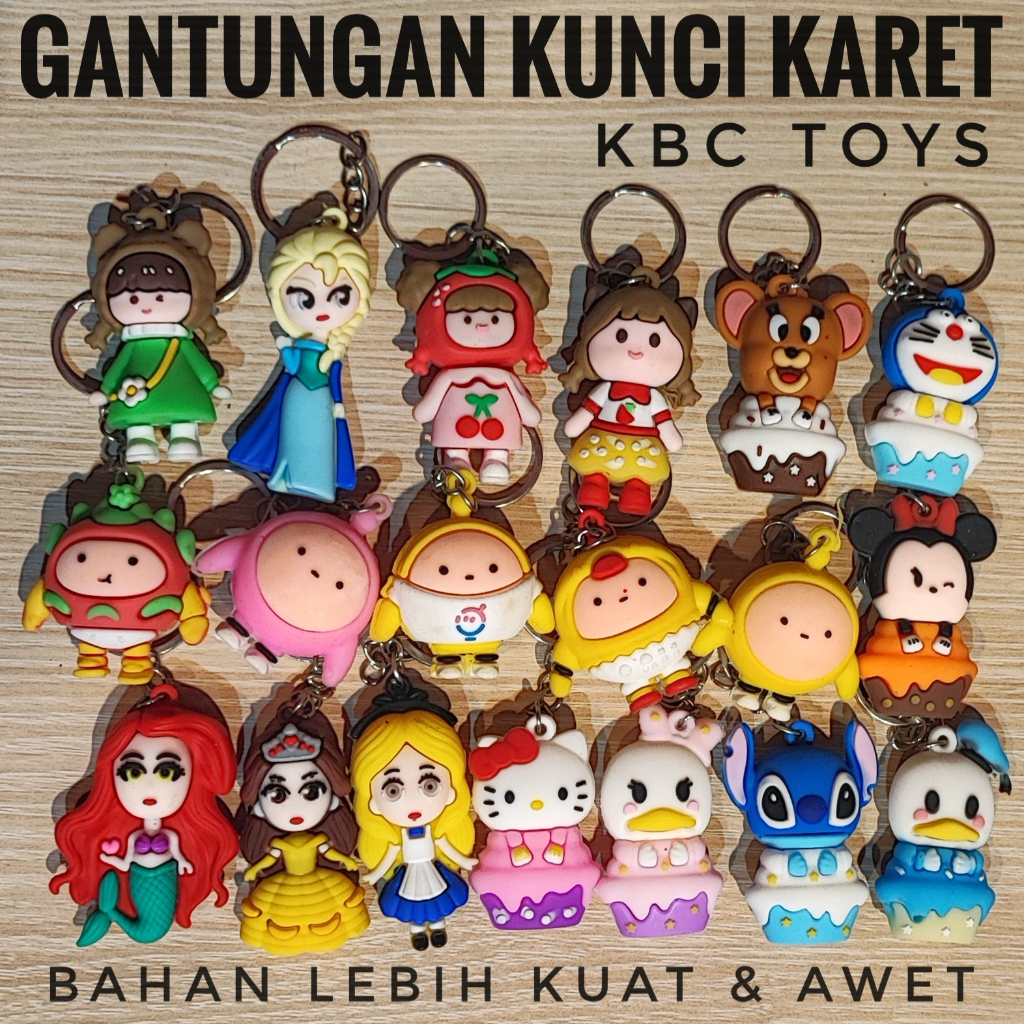 KBC Toys- Boneka Gantungan Kunci Bahan Karet Karater Random