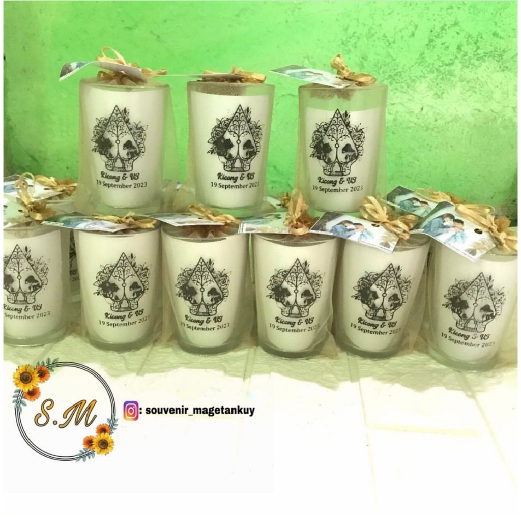 Gelas kemas tile gelas bening sudah sablon  souvenir gelas murah souvenir magetankuy