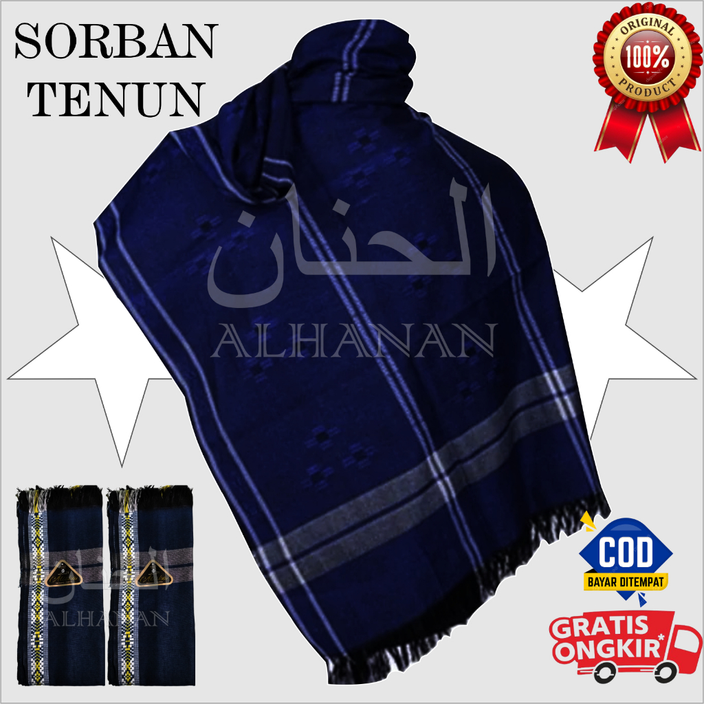 ALHANAN SORBAN HAJI POLOS ALISKA SURBAN ARAB PANJANG DEWASA BERKUALITAS