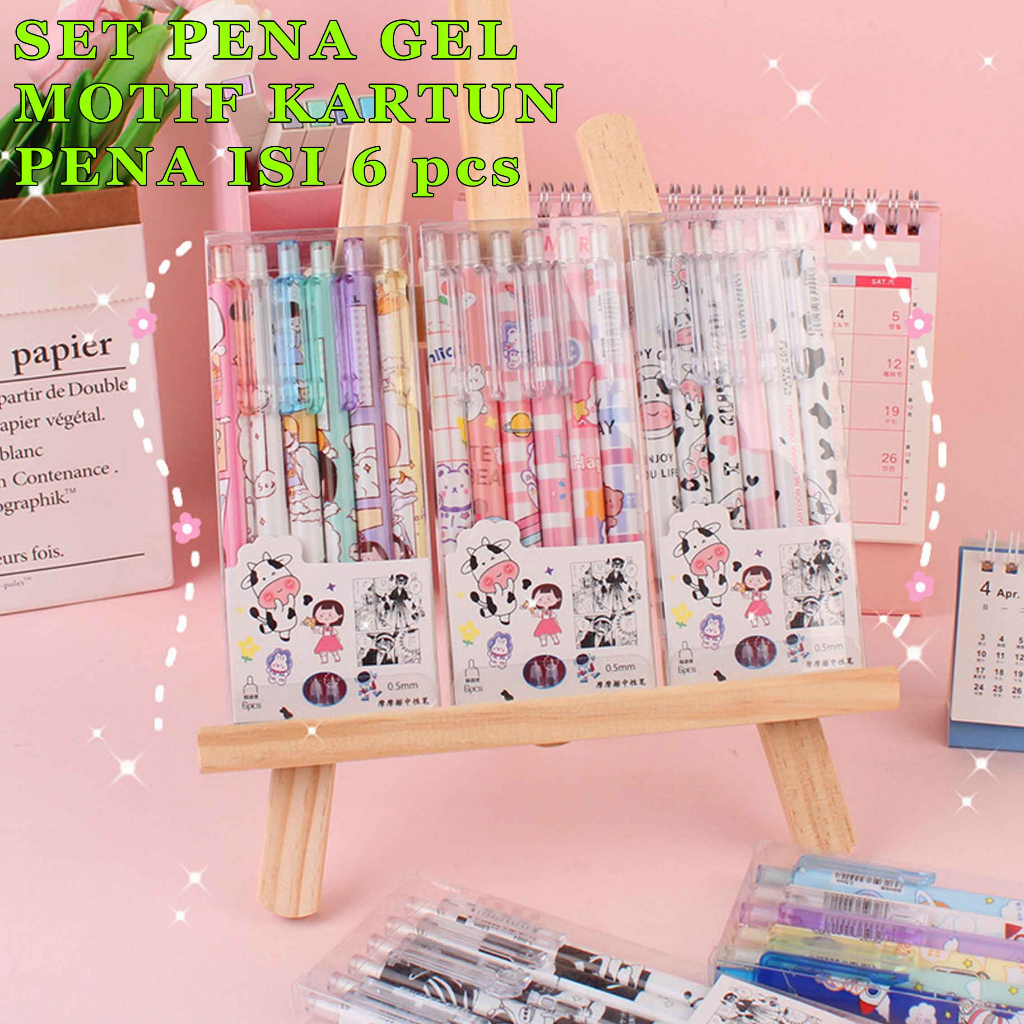 

Pulpen Motif Kartun * Set Pena Gel * Pena GeL 0.5mm * Isi 6pcs