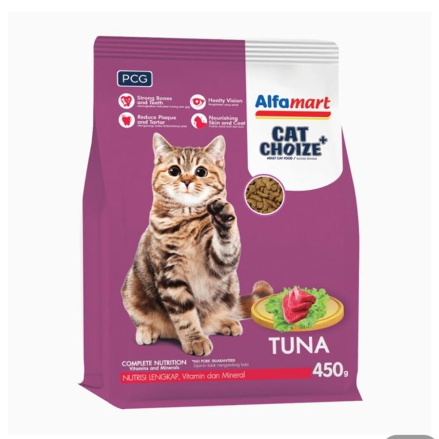 Alfamart cat choize+ Makanan Kucing adult kering rasa Tuna 450 gr