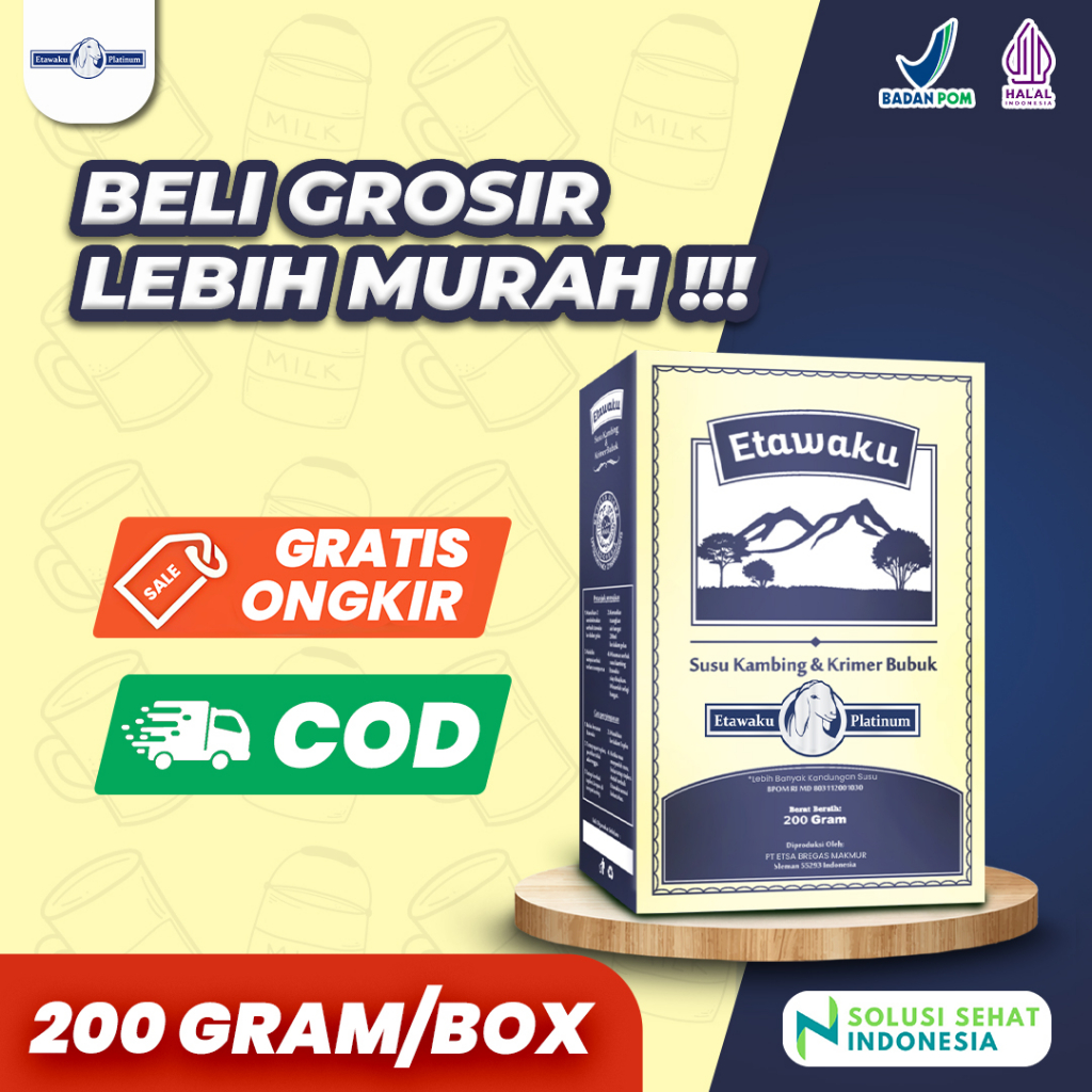 

ETAWAKU PLATINUM Herbal Susu Kambing Etawa Atasi Masalah Pernapasan Tulang Sendi Sesak Nafas Linu