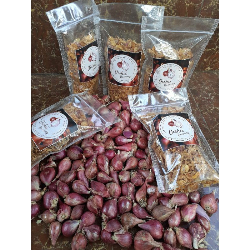 

OISHII Bawang" bawang goreng asli brebes enak,gurih dan renyah(Kemasan 1Kg)