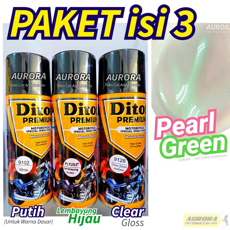 PAKET Diton Premium Lembayung Green PL9203 Lembayung Hijau PL 9203 | cat semprot spray sepeda motor 