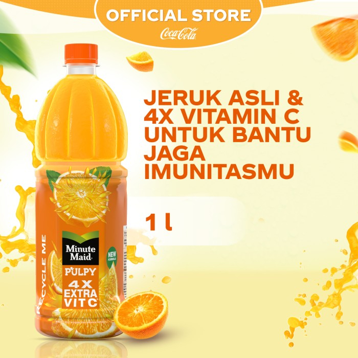 

Minute Maid Pulpy Orange Minuman Jus dengan Bulir - Botol 1L