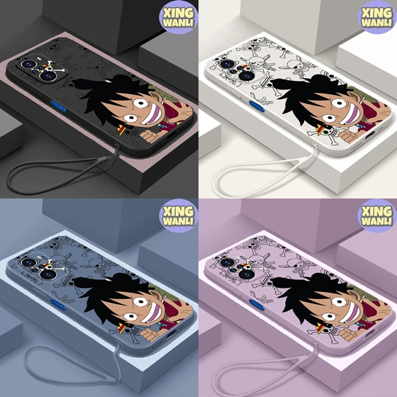 Case Poco F3 LUFFY One Piece Softcase Square Silicone Gambar FREE TALI