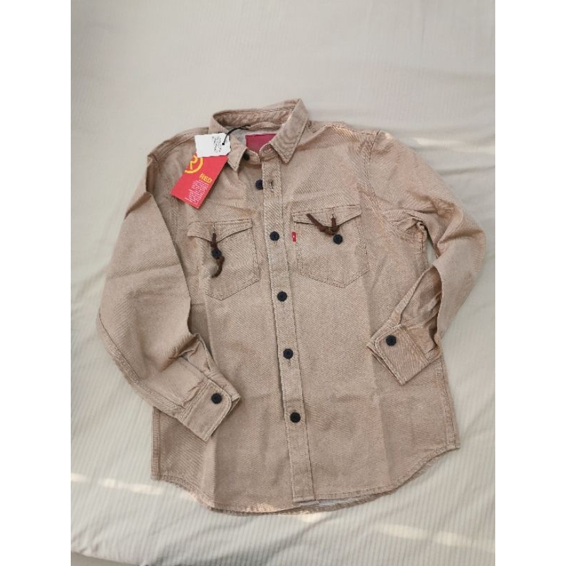Jaket Outer Kemeja Denim Levis RED shirt khaki beige