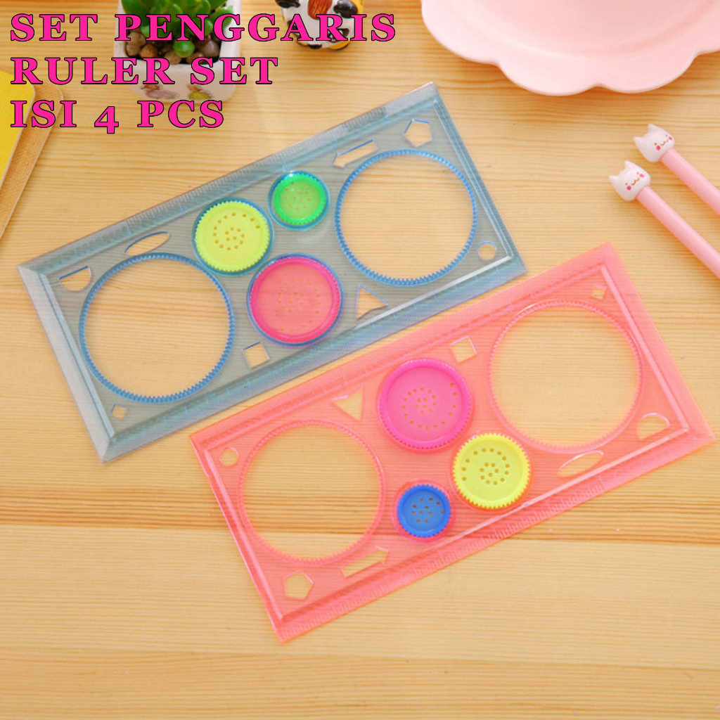 

Penggaris Motif * Set Penggaris * Ruler Set * 4pcs