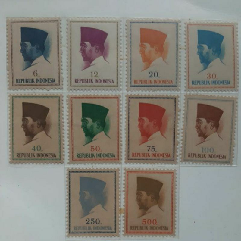 

Perangko Indonesia 1964 Presiden Soekarno set 10 prangko