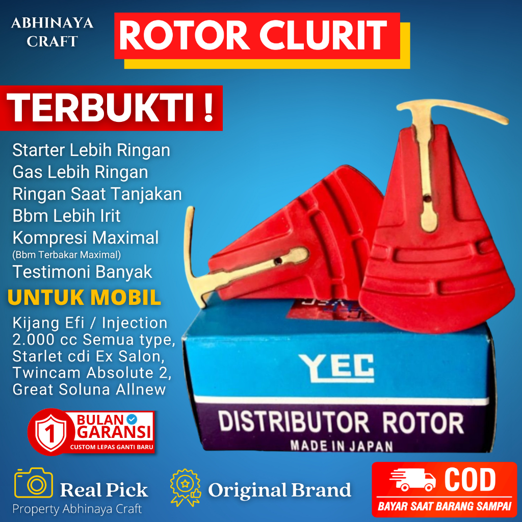 ROTOR CLURIT KIJANG EFI 2000 CC STARLET  CDI 1.3 TWINCAM GREAT COROLLA SOLUNA ALL NEW