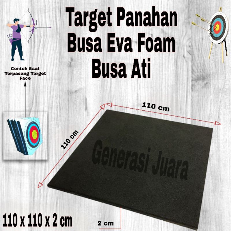 Bantalan Target Panahan Busa Eva Foam Busa Ati 110x110x2 cm