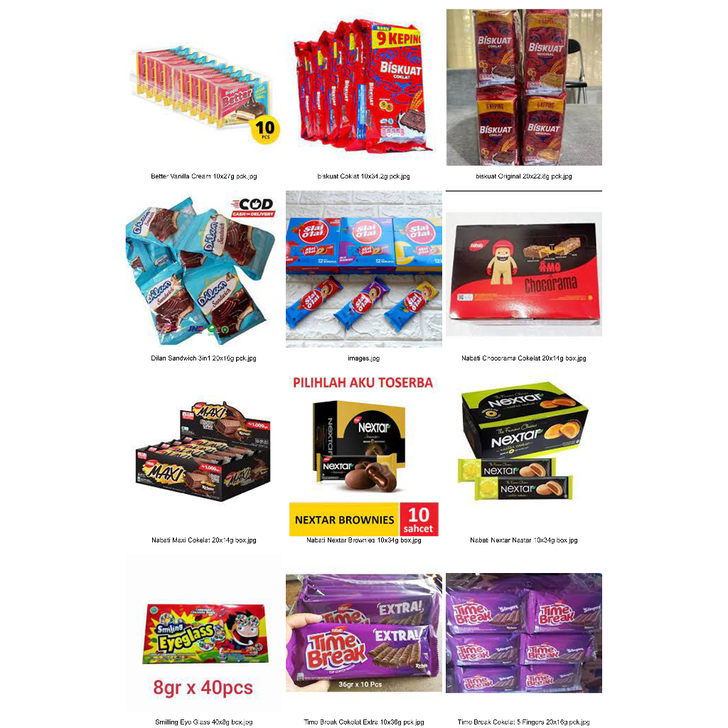 

slai olay slai olai blubery slai olay nanas , smiling smilling eye glas , eye glass , better vanila , biskuat original , biskuat coklat , nabati chocorama , nabati maxi nabati nextar time break